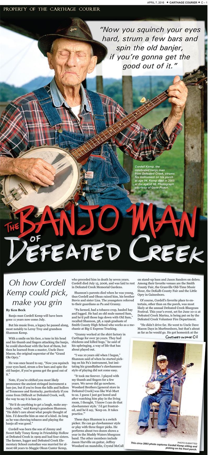 Cordell Kemp The Banjo Man From Defeated Creek Discussion Forums Banjo Hangout