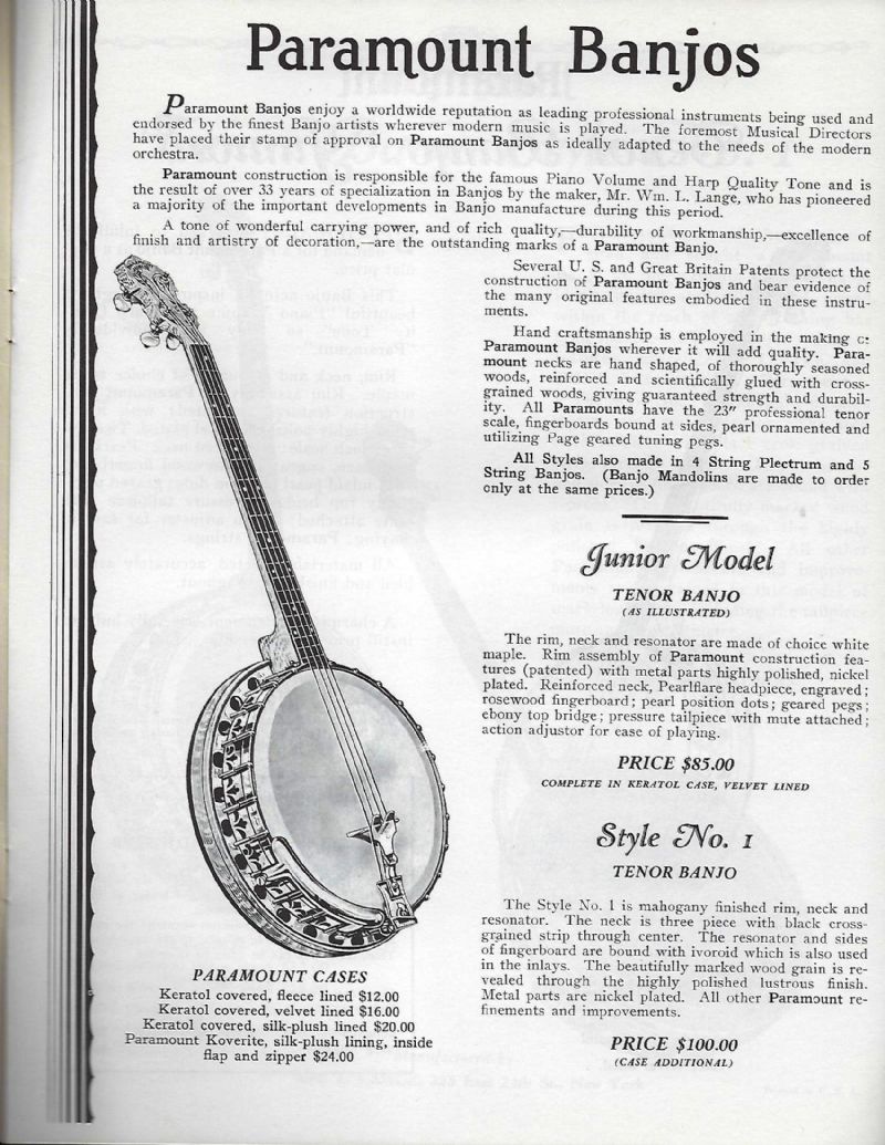 paramount banjo serial numbers paramount banjo serial numbers
