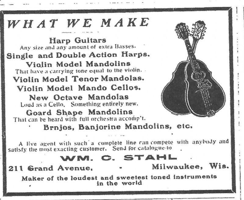 Tenor Banjo Inventor - Wm. C. Stahl? - Discussion Forums - Banjo Hangout