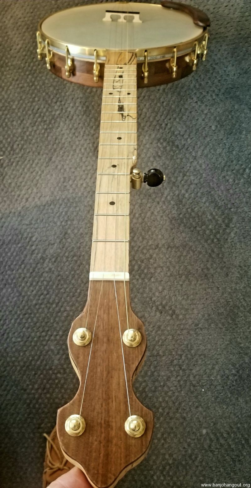 Stone Banjo Co. 20015X NEW Maple Neck, 12" Walnut Rim, Raw Brass