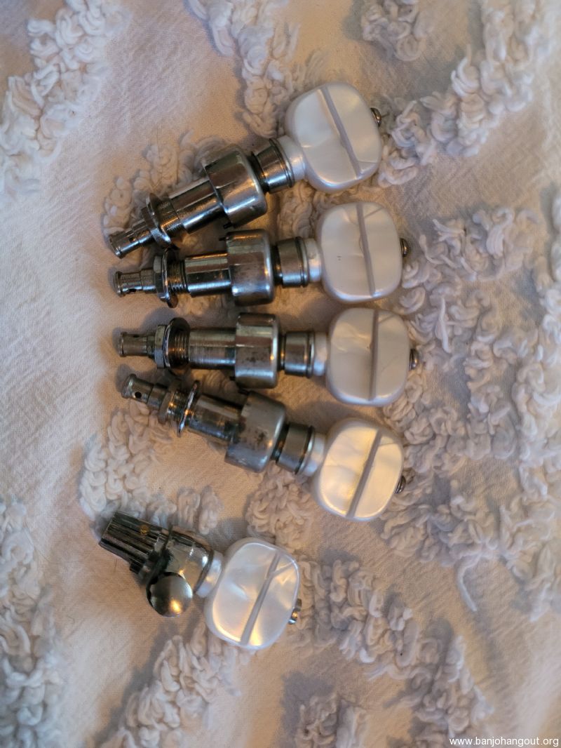 Vintage Golden Gate P140 Nickel Banjo Tuners, Set of 5 Used Banjo
