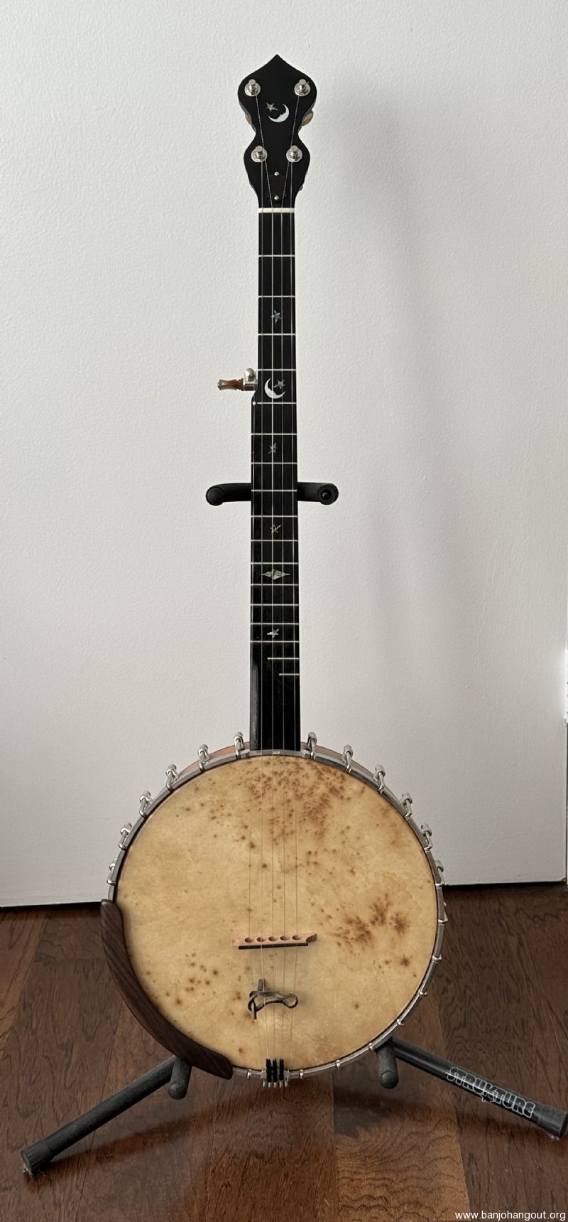 OME Jubilee 12 Cherry Rim Mahogany Neck Banjo w Goatskin Head Used Banjo For Sale from Banjo Vault