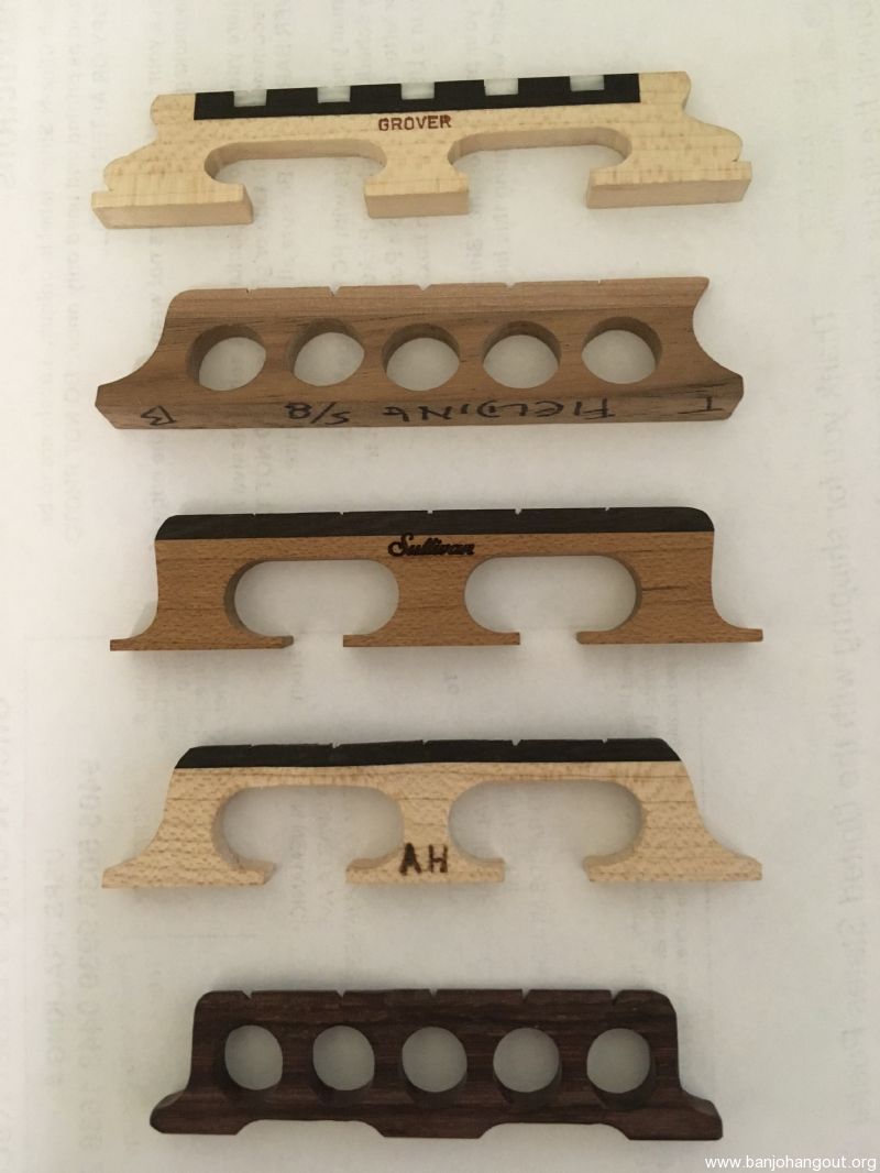 SOLD 5 assorted banjo bridges *SOLD* Banjo Hangout