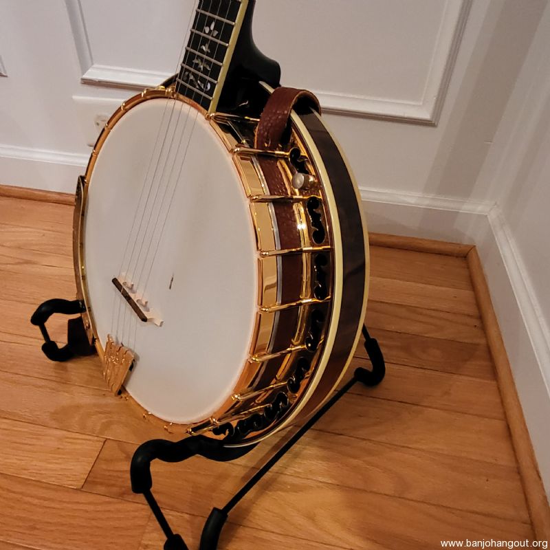 SOLD 2004 Ome Primrose Resonator Banjo (gold & engraved) Banjo Hangout