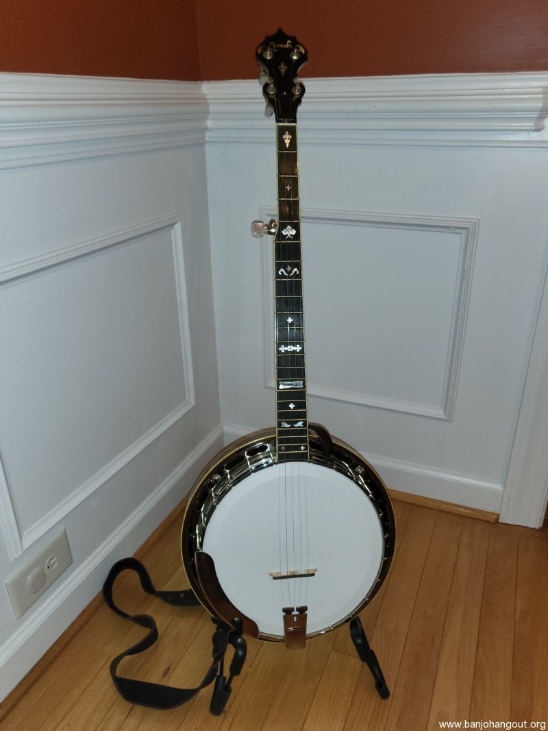 Janish Walnut Archtop Resonator Banjo Used Banjo For Sale at