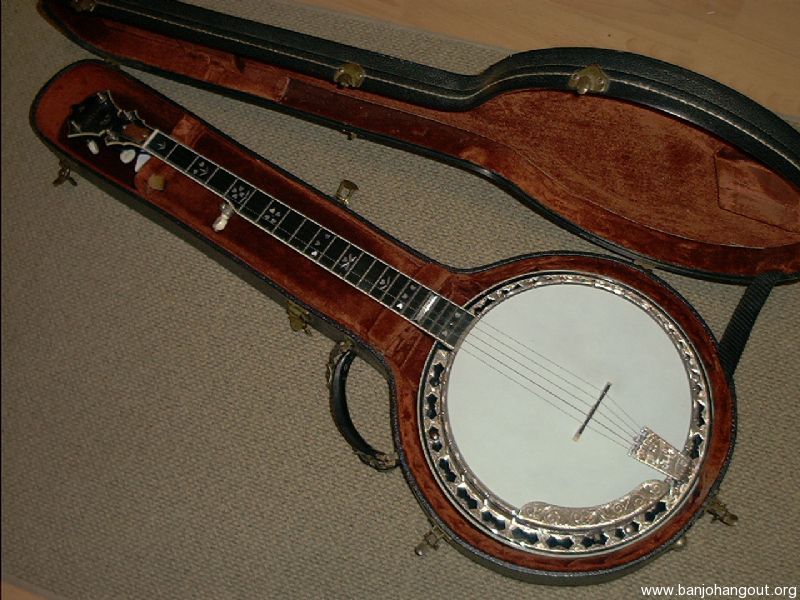 Engraved Stelling Bellflower Used Banjo For Sale at