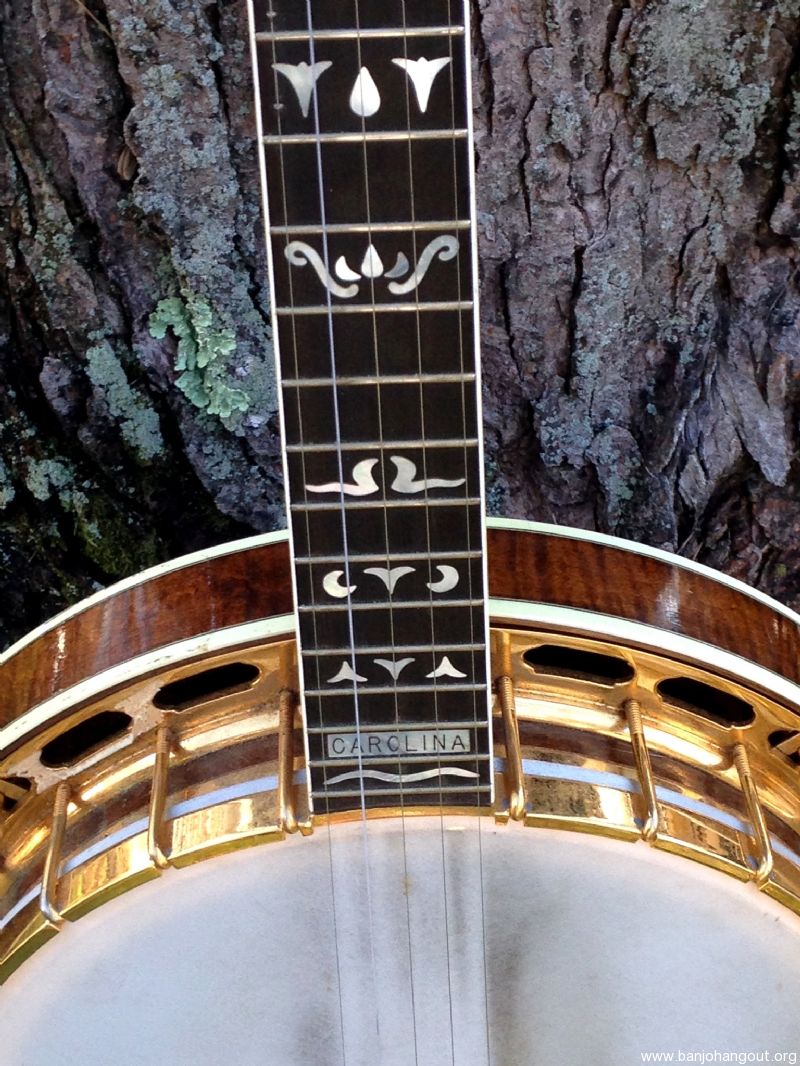 Gold plated Cox Carolina banjo one of Jimmy s personal banjos Used Banjo For Sale at BanjoBuyer