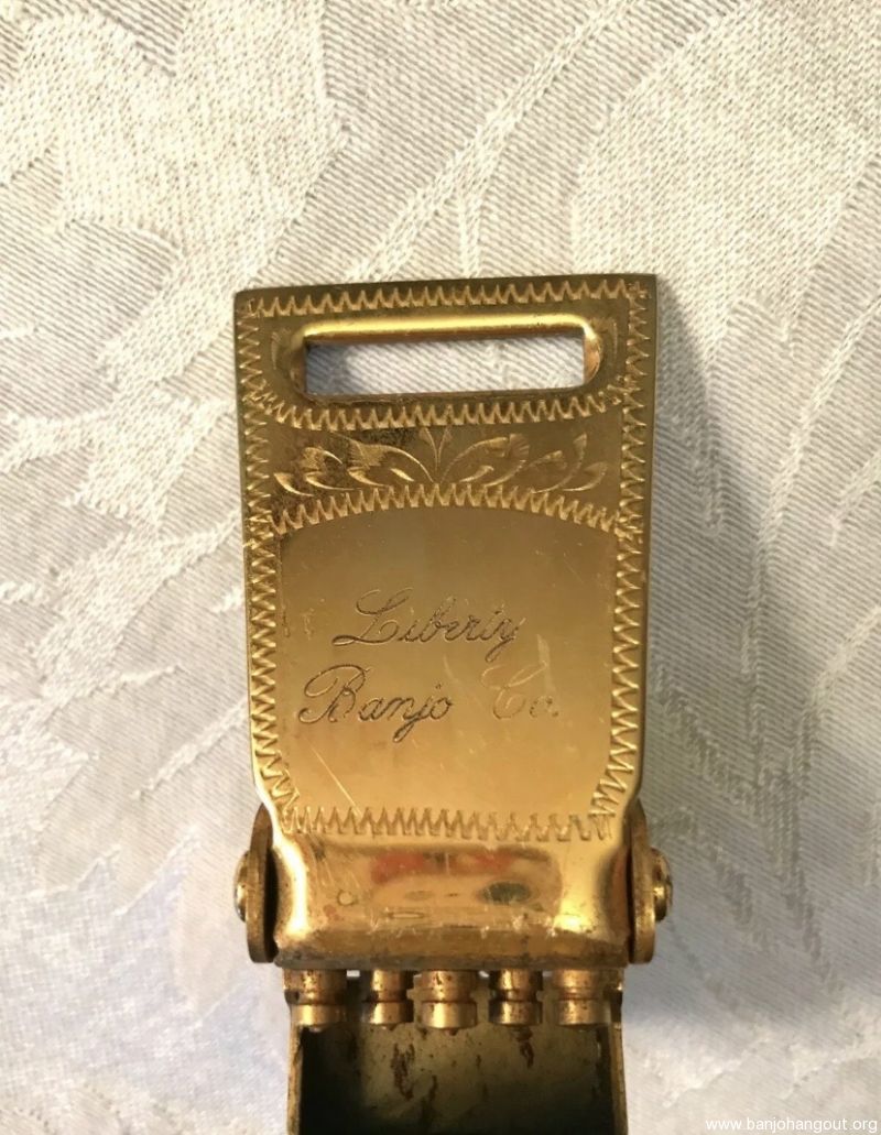 Vintage Liberty banjo gold plated 5string banjo tailpiece Banjo Hangout