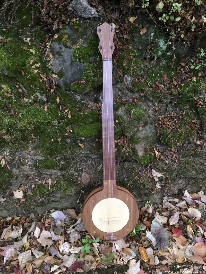 Mountain Banjo by Nate Calkins, Fretless, Walnut, Nylgut Used Banjo