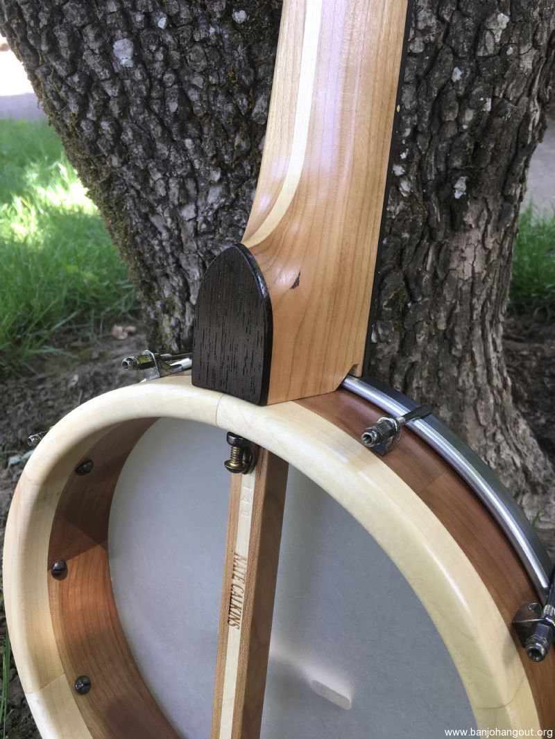 Cherry Openback Block Rim Banjo w/ Slotted Peghead by Nate Calkins