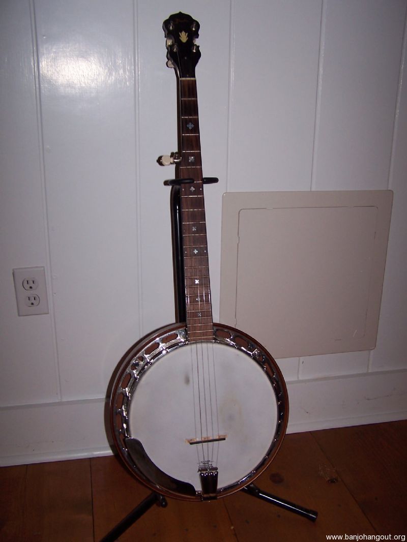 06 Prucha Pioneer Mahogany Banjo Used Banjo For Sale at