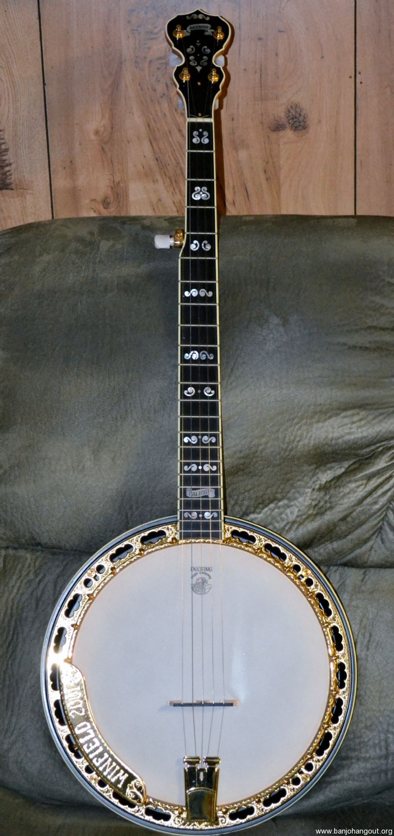 Deering Calico Custom Winfield Banjo, 2001 Used Banjo For Sale at