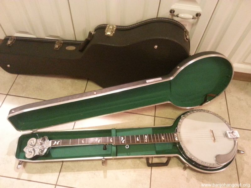 Merlin Long Neck Banjo w/ Original Case Used Banjo For Sale at