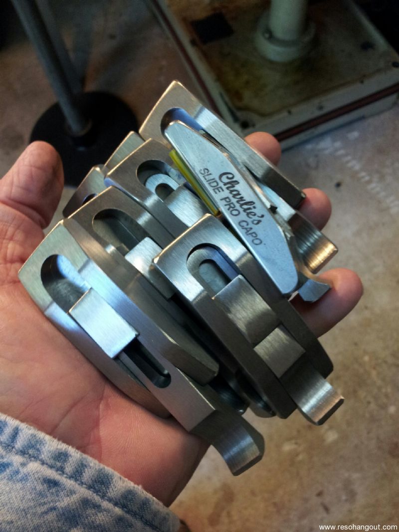 SOLD Charlie s Slide Pro Capo For resonator guitar One Handed and Fast Reso Hangout