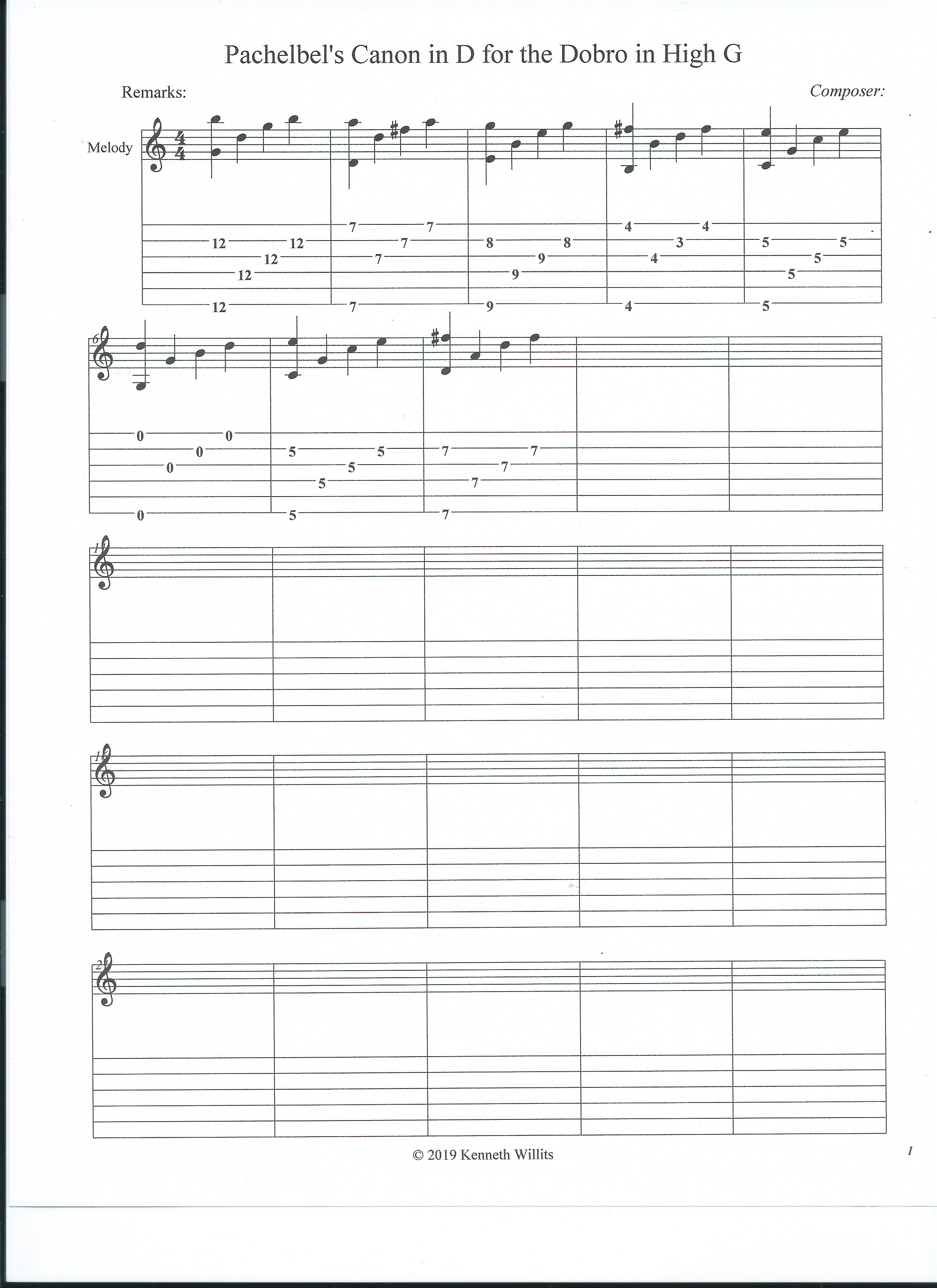 Pachelbel S Canon In D For The Dobro In G Gif Tab Details And Ratings Reso Hangout